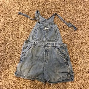Calvin Klein Jeans distressed overall shorts